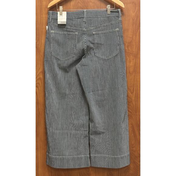GAP High Rise Stride Ankle Jeans in Indigo Stripe Size 31/12R Wide Leg NWT - Picture 4 of 10